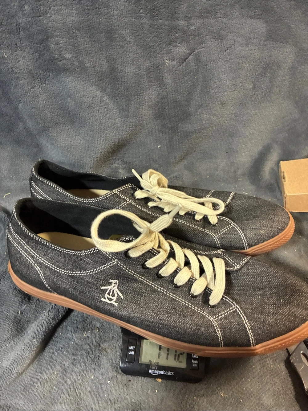 Men's Penquin Black Canvas Low-Top Sneakers with Cream Laces
